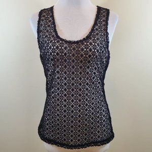 Sheer Lace Black Tank Top
